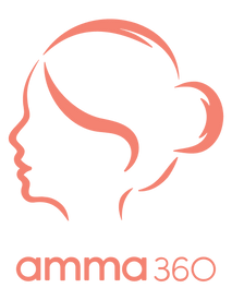 amma360 company logo with female silhouette 
